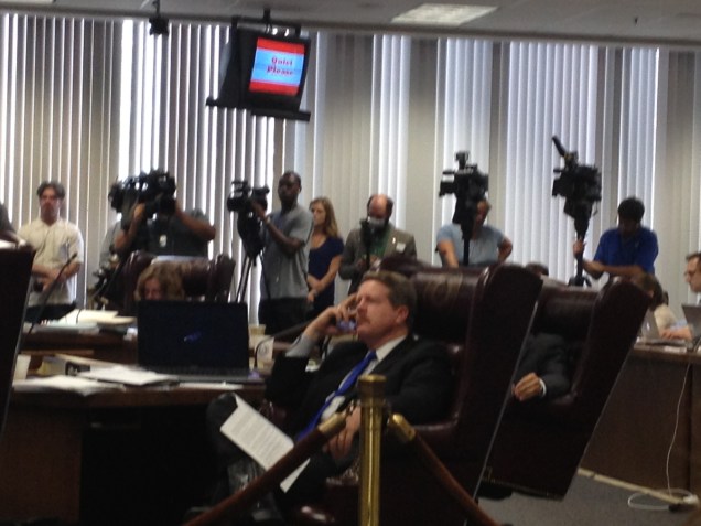 Media at the Board of Education meeting